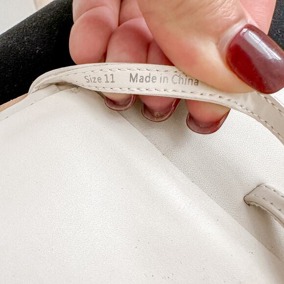 Dolce Vita Gemini Leather Strappy Wedge Sandal Cream Size 11 Minimal Summer - Picture 12 of 12